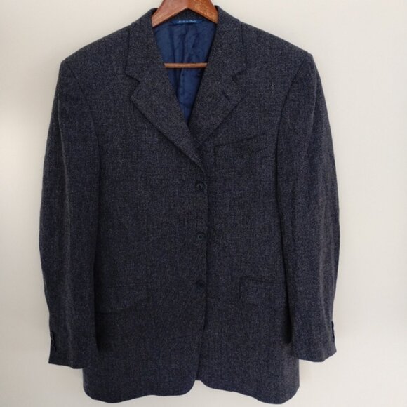 Canali Cashmere Lana Blazer 40R Gray Birdsview Classic Old Money Office Wool - Picture 1 of 15